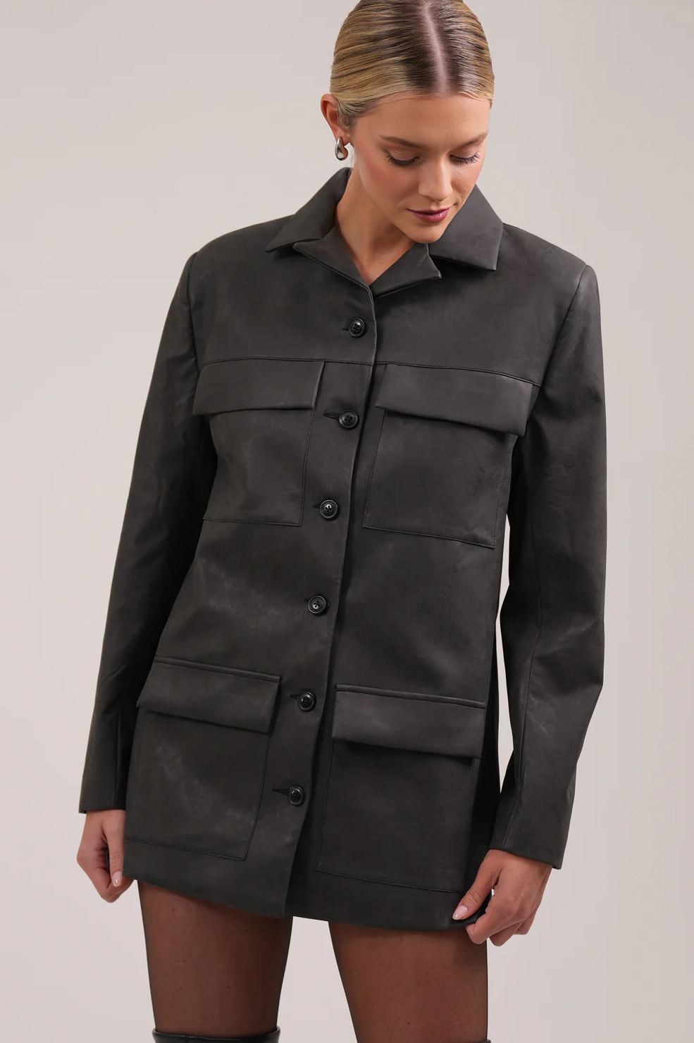 Alyssa Mini Dress - Charcoal Dress Parentezi