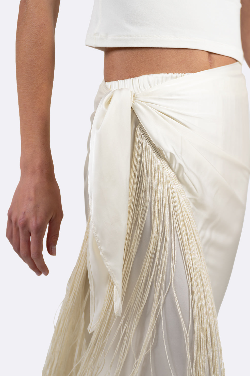 Cannes Fringe Pareo - Ivory Accessories Parentezi