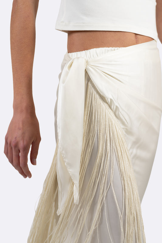 Cannes Fringe Pareo - Ivory Accessories Parentezi
