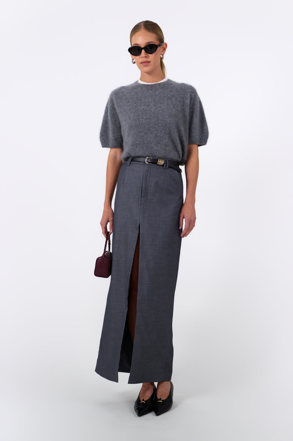 Savannah Cashmere Tee - Grey Tops Parentezi