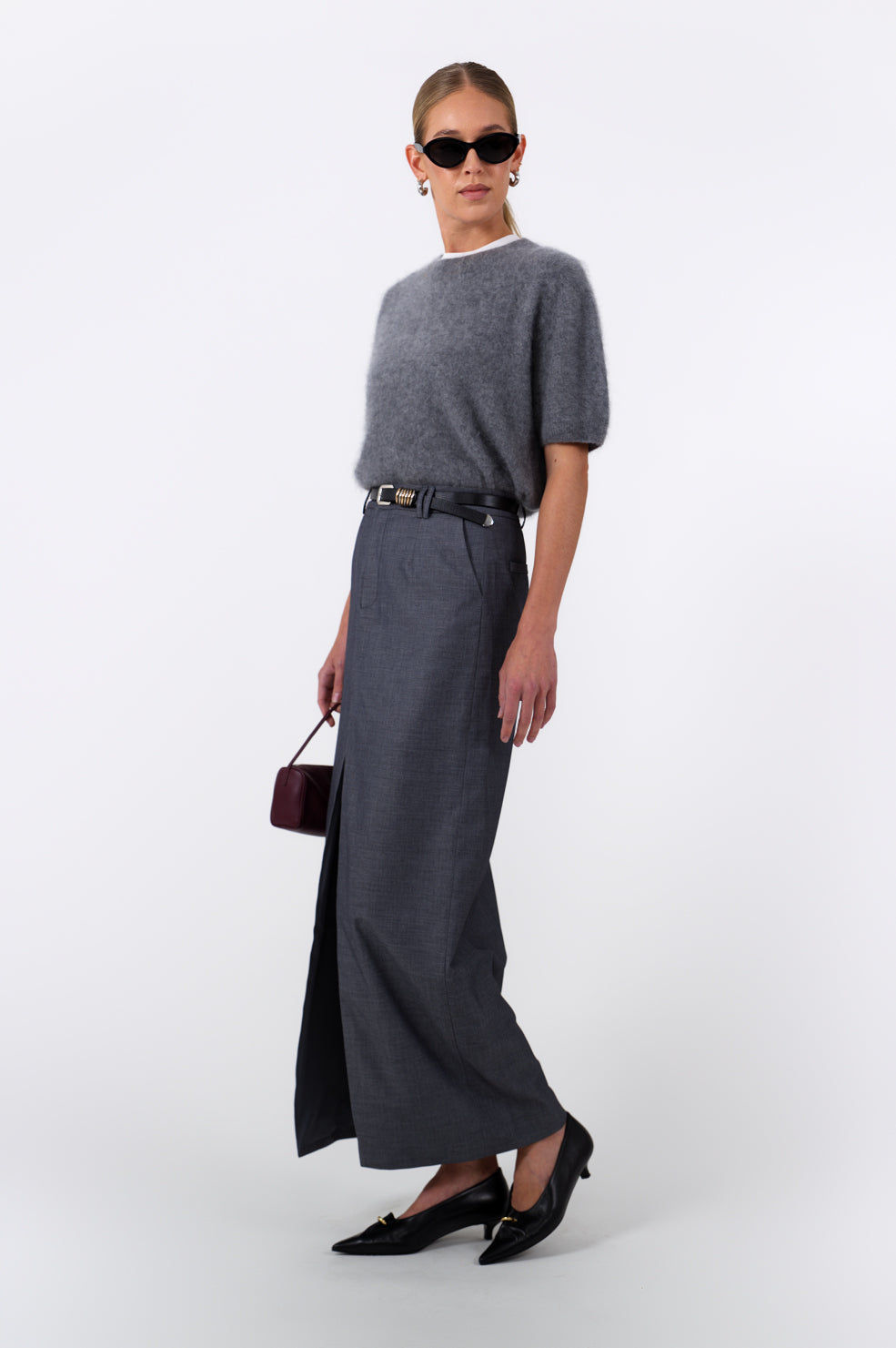 Savannah Cashmere Tee - Grey Tops Parentezi