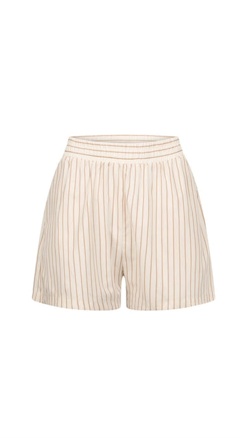 Cleo Shorts-ivory/camel BOTTOMS Parentezi