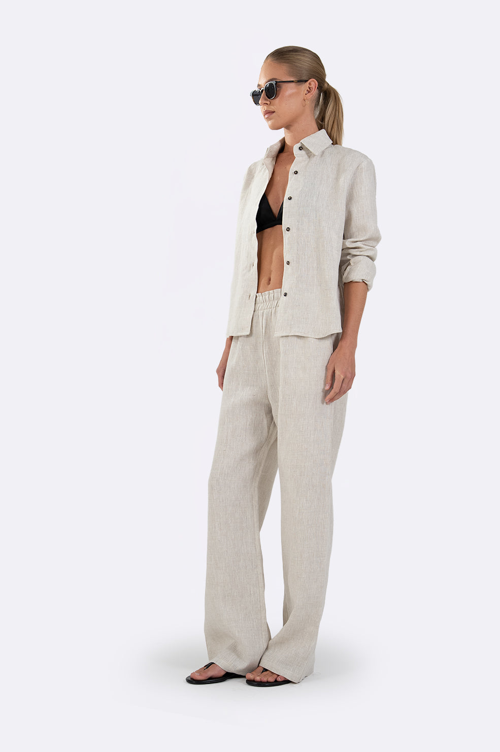 Drew Linen Shirt - Oat Tops Parentezi