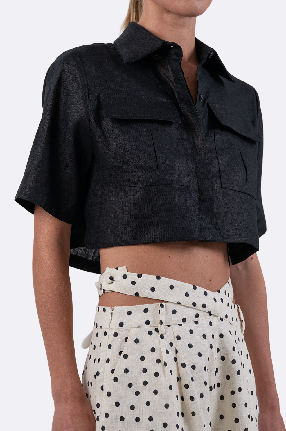 Polka Dot Linen Shorts BOTTOMS Parentezi