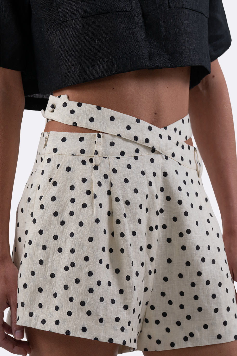 Polka Dot Linen Shorts BOTTOMS Parentezi