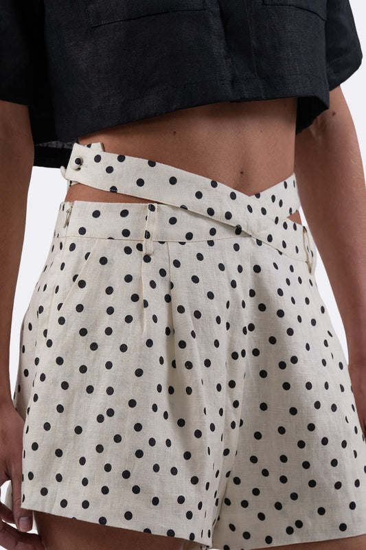 Polka Dot Linen Shorts BOTTOMS Parentezi