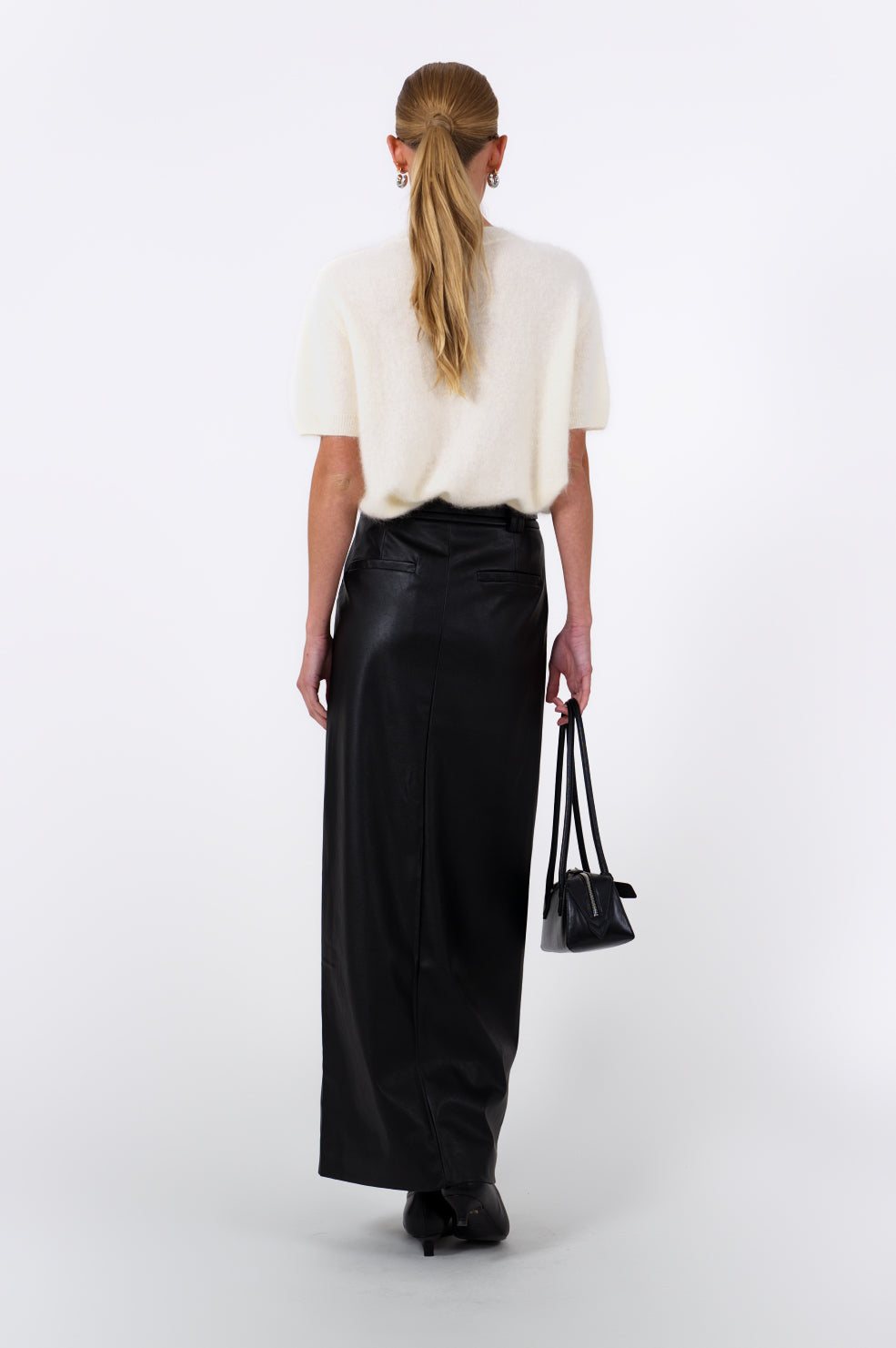 Anna Maxi Skirt - Faux Leather BOTTOMS Parentezi