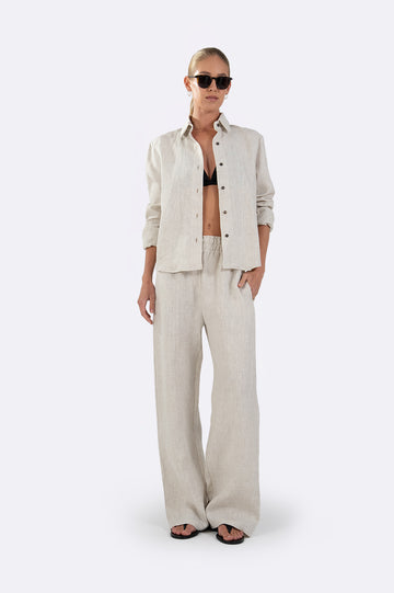 Drew Linen Shirt - Oat Tops Parentezi