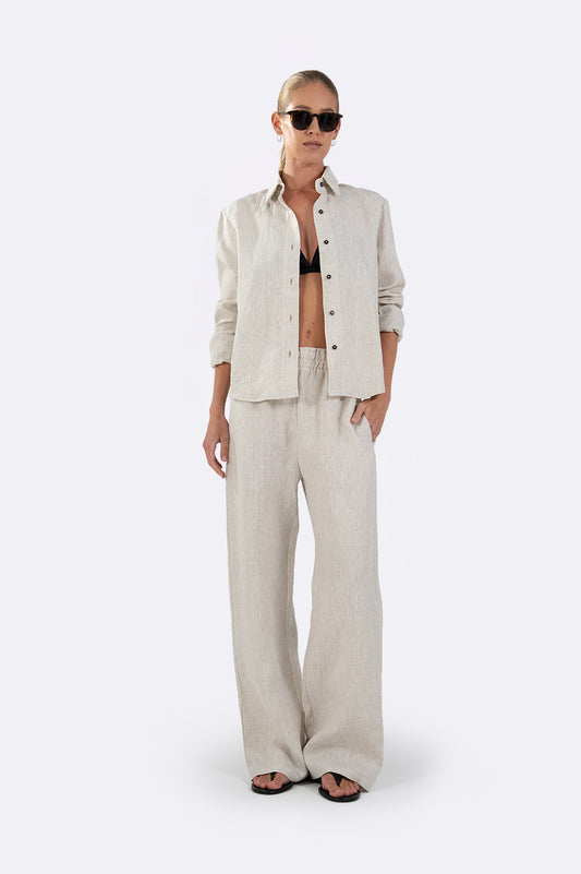 Drew Linen Shirt - Oat Tops Parentezi
