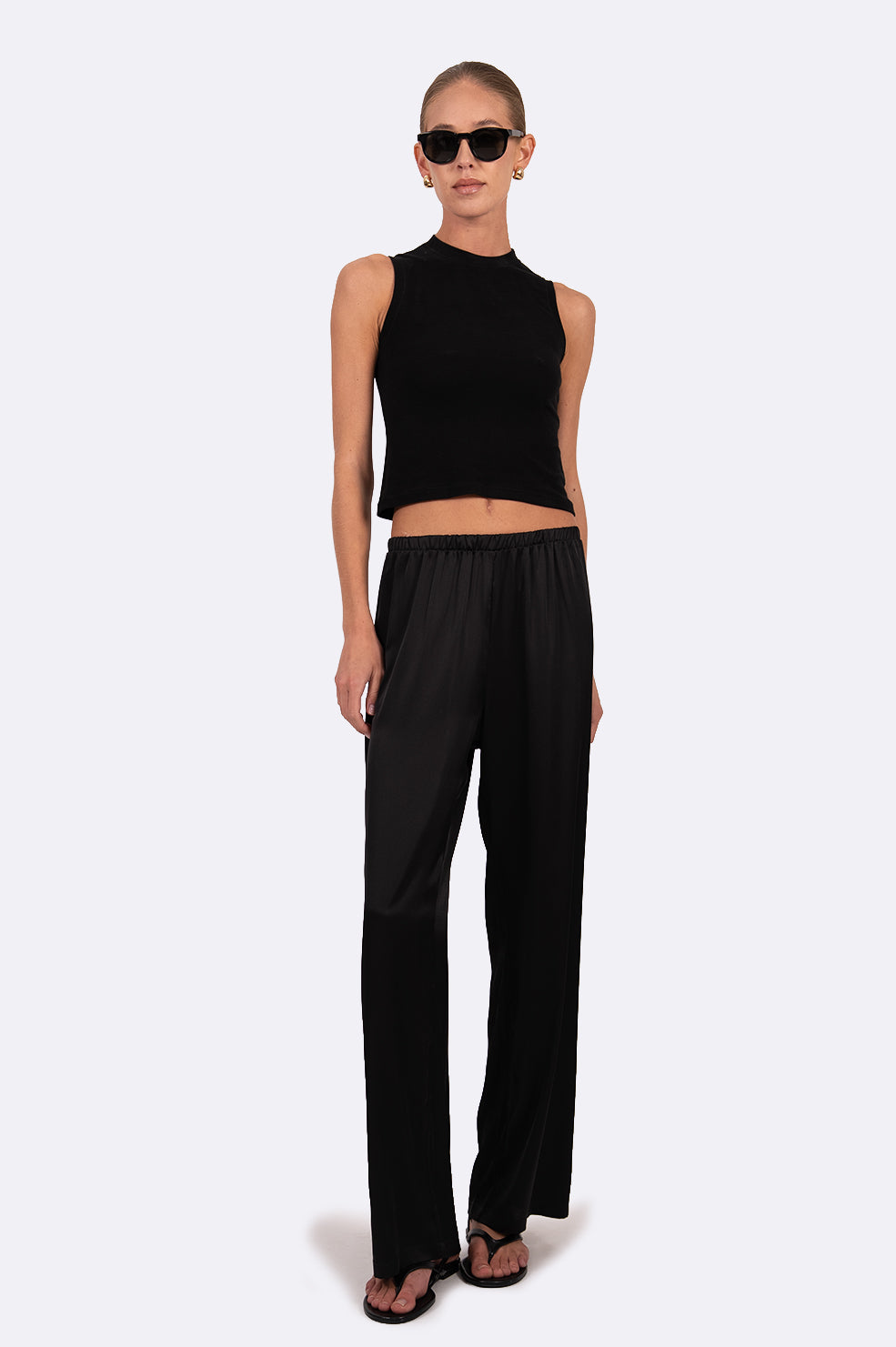 Clara Satin Pant -Black BOTTOMS Parentezi