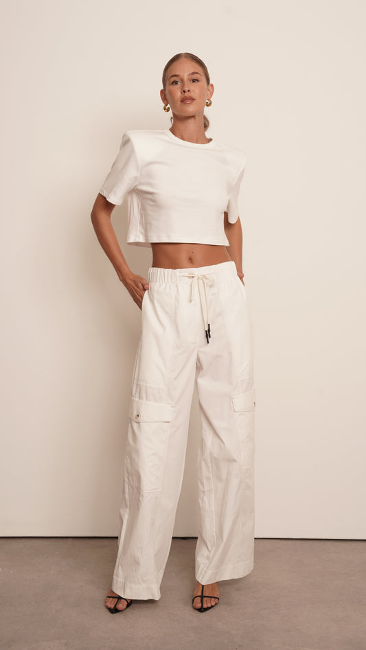 LEXI CARGO PANT - WHITE