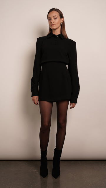 Stephanie Polo Dress - Black