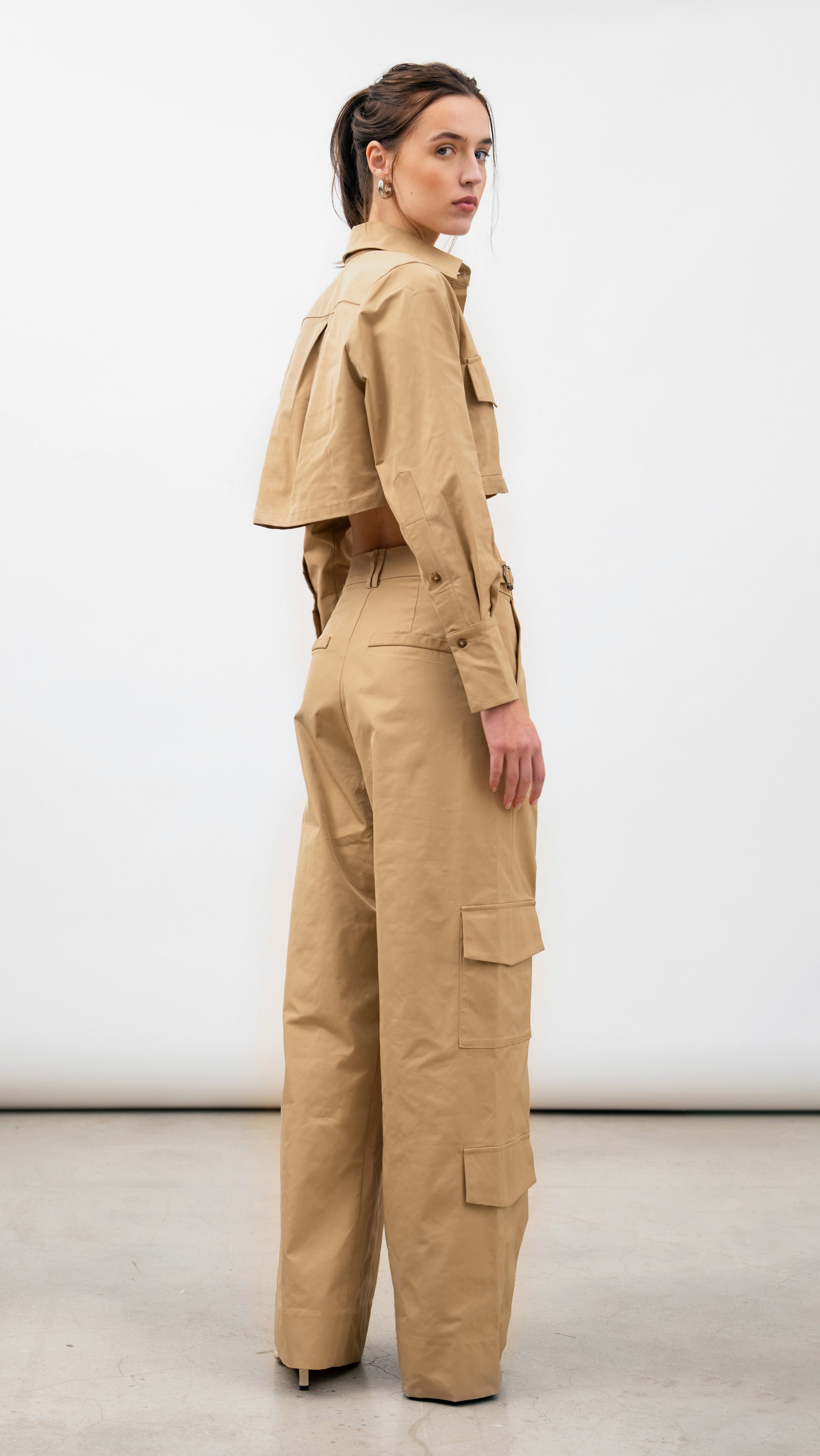 OLIVIA CARGO TROUSERS - SAND