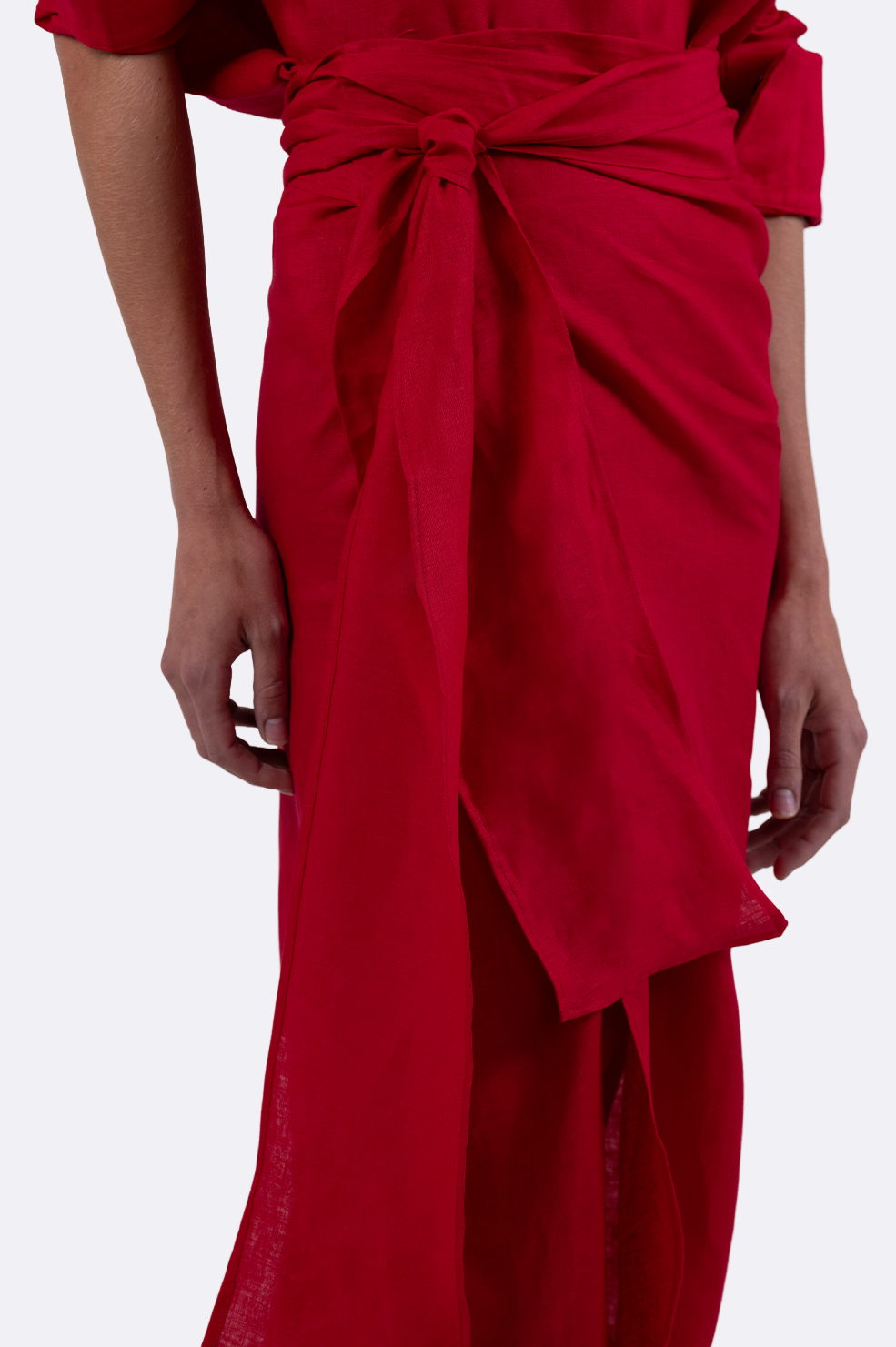 Playa Linen Pareo - Red BOTTOMS Parentezi