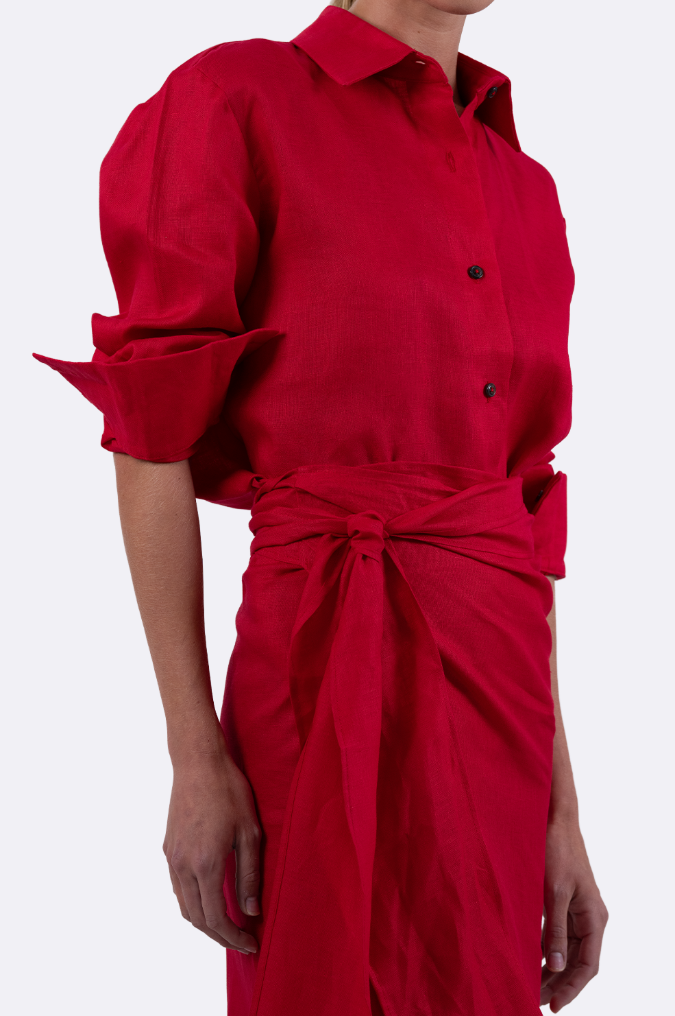 Playa Linen Pareo - Red BOTTOMS Parentezi