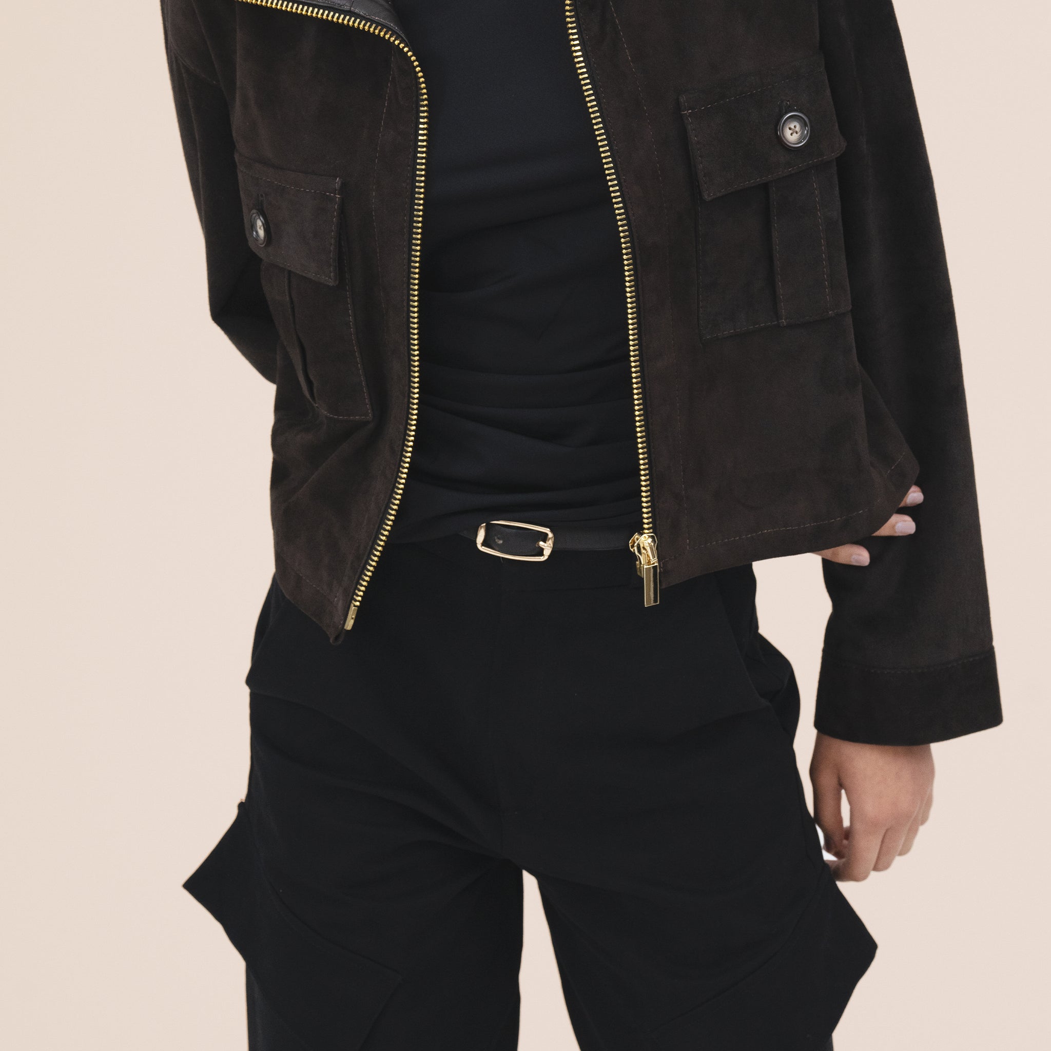 Suede Bomber Leather Jacket