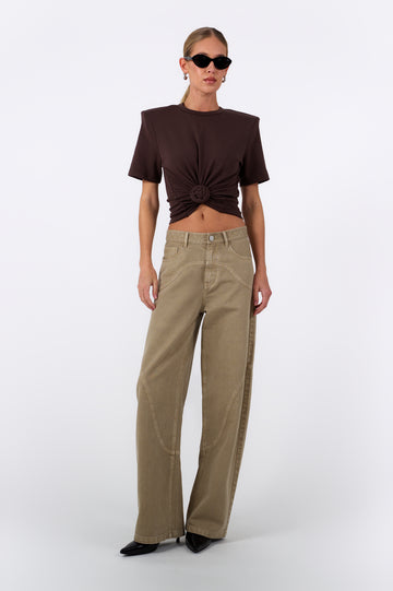 May Knot Tee - Chocolate