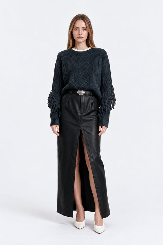 Anna Maxi Skirt - Faux Leather