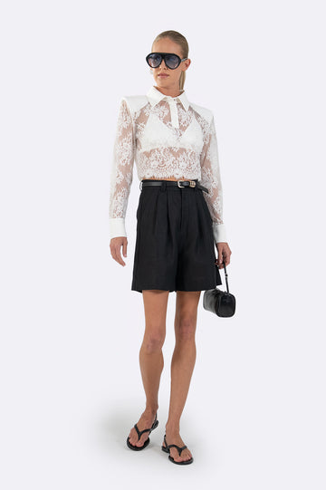 Deme Lace Polo - White