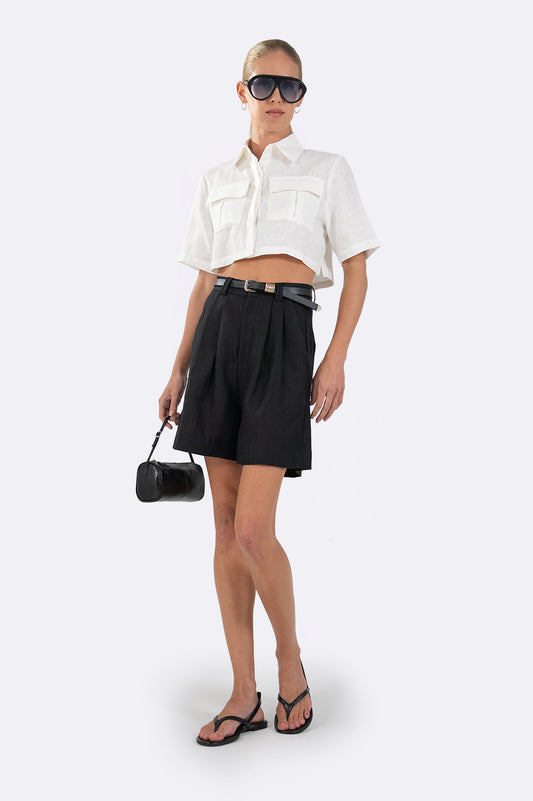 Valeria Cargo Crop - White Tops parentezi