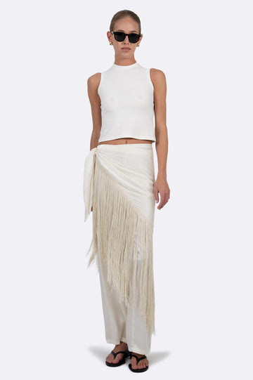 Cannes Fringe Pareo - Ivory Accessories Parentezi