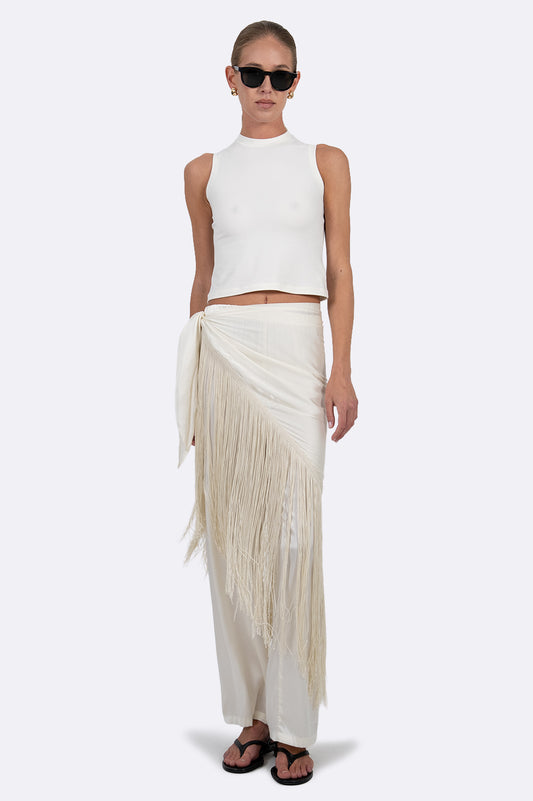 Cannes Fringe Pareo - Ivory Accessories Parentezi