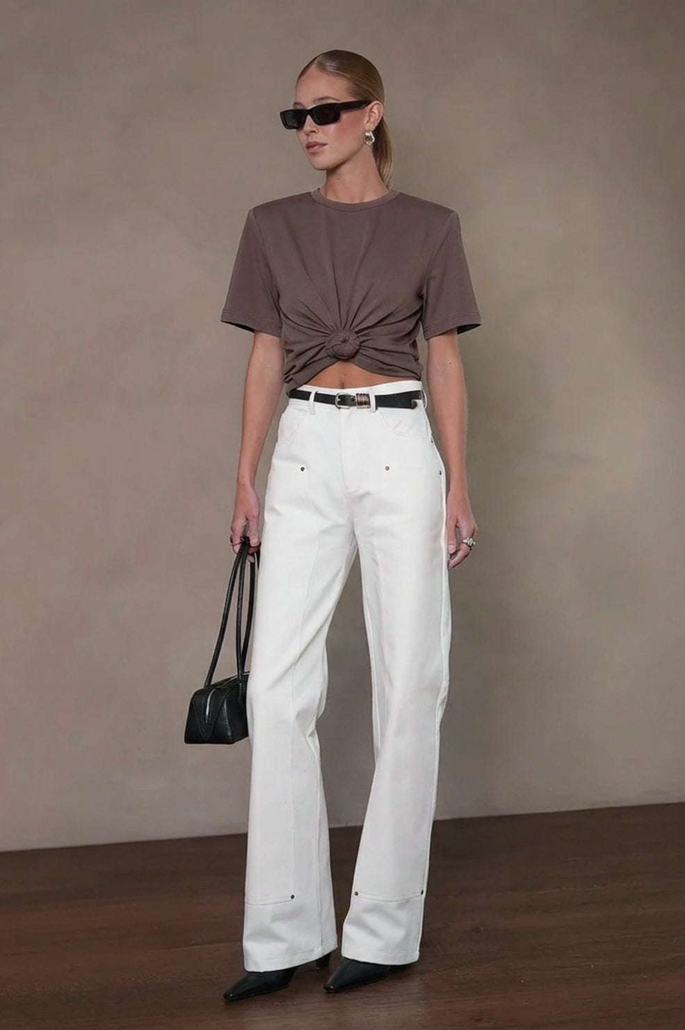 May Knot Tee - Chocolate Tops Parentezi