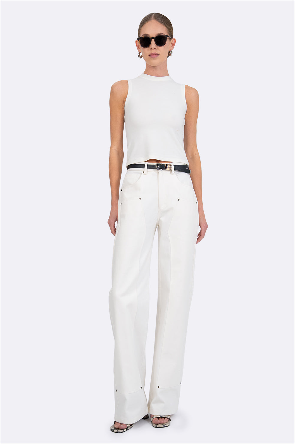 Lara Denim Pant - Ivory Pants Parentezi