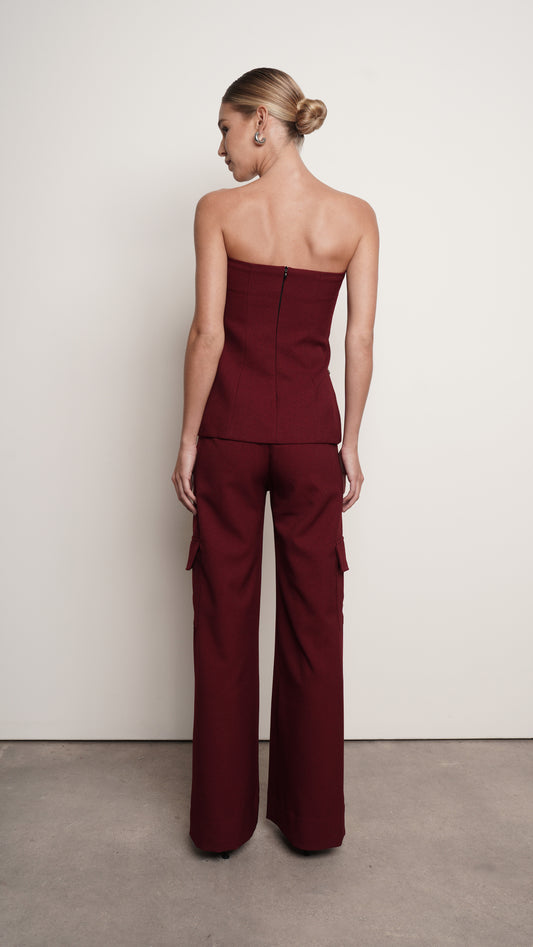 Ayle Bustier- Burgundy