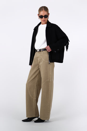 Aspen Fringe Wool Jacket - Black