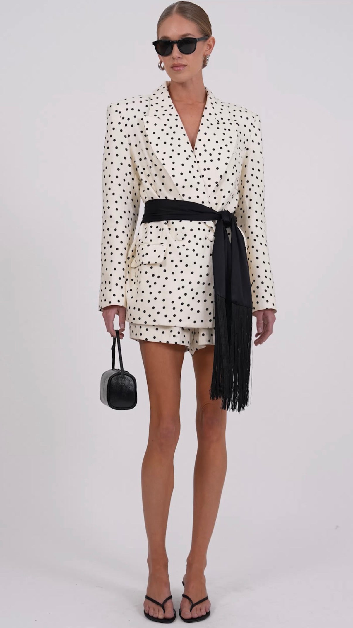 Polka Dot Linen Blazer Blazer Parentezi
