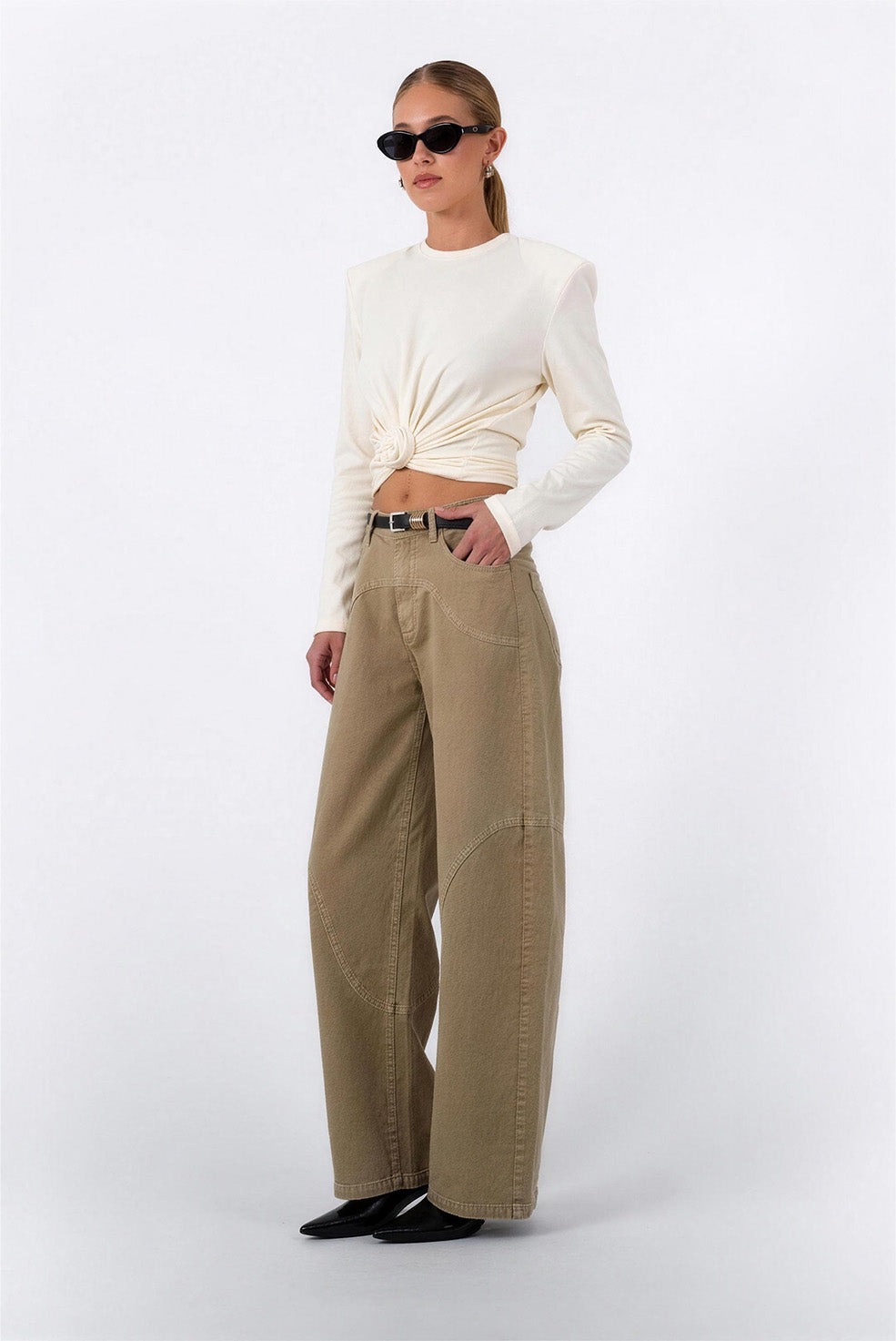 Wren Denim Pants - Khaki BOTTOMS Parentezi