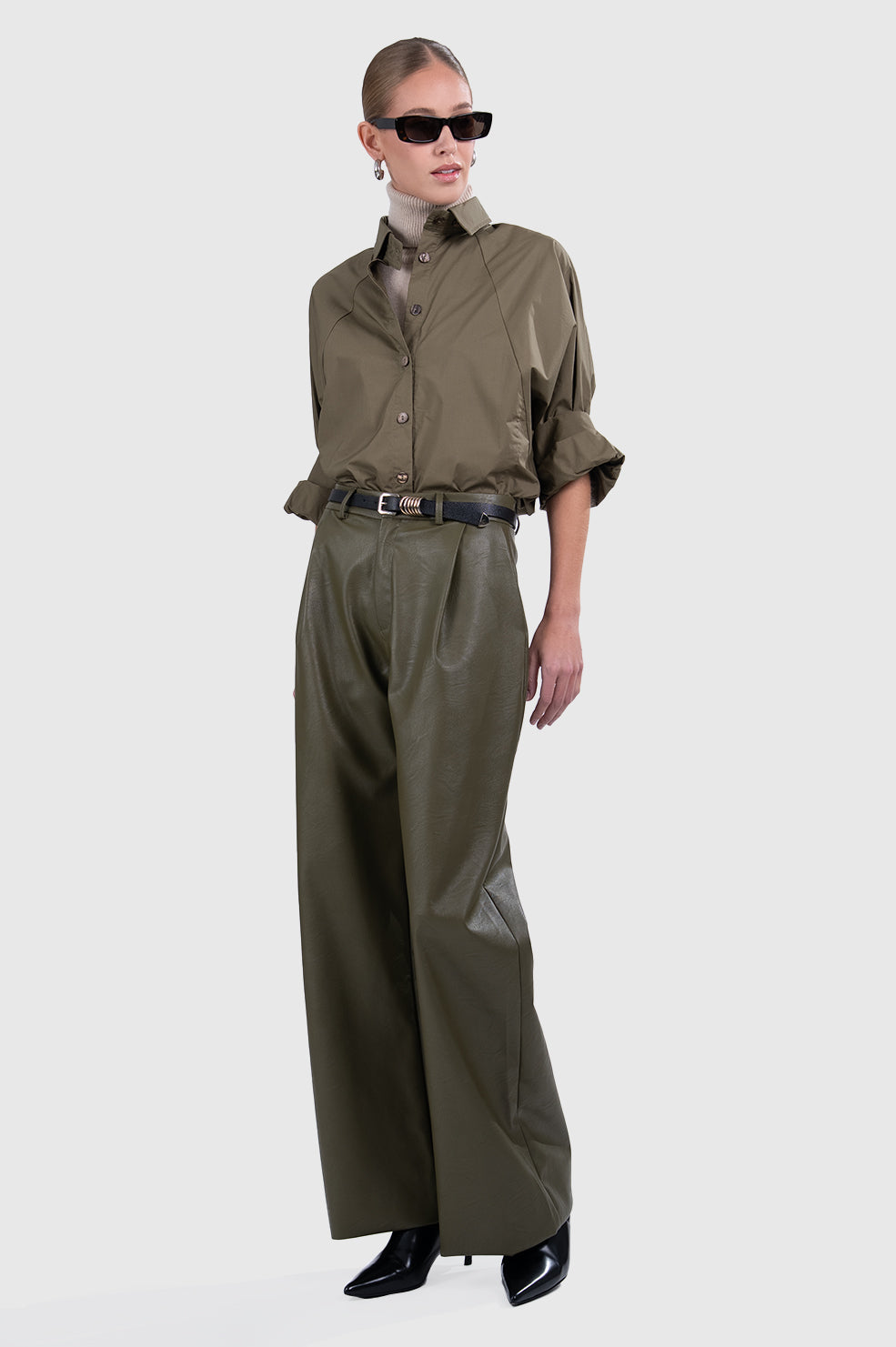 Beck Poplin Shirt - Olive Tops Parentezi