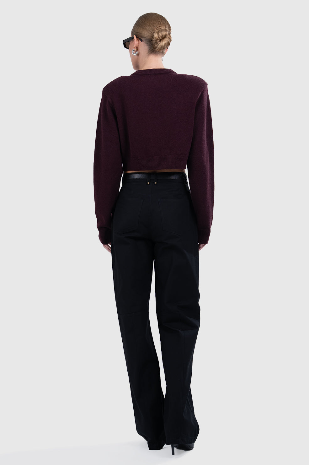 Antonella Crop Cardigan - Plum Sweaters Parentezi