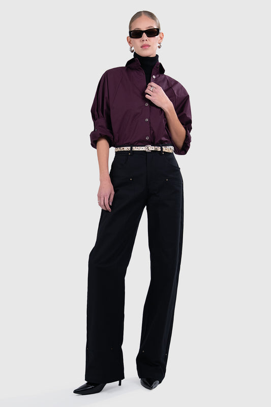 Beck Poplin Shirt - Plum