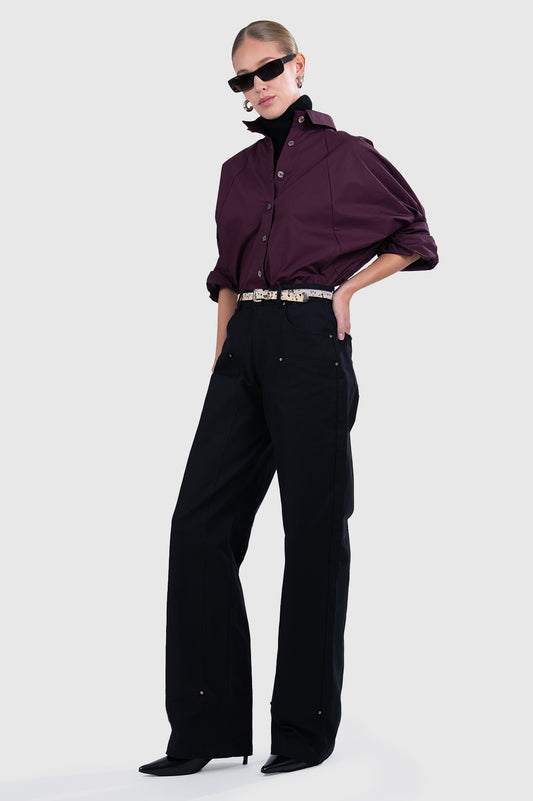 Beck Poplin Shirt - Plum