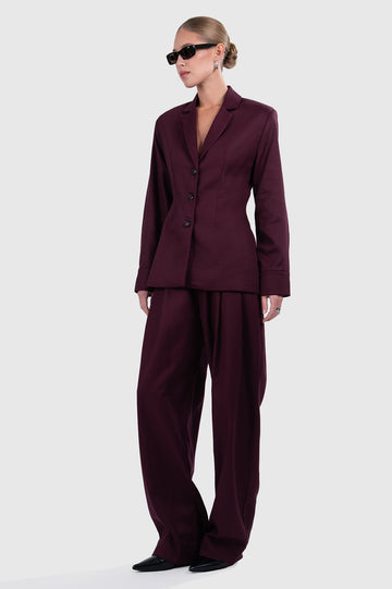 Delphine Trousers - Plum BOTTOMS Parentezi Plum XS
