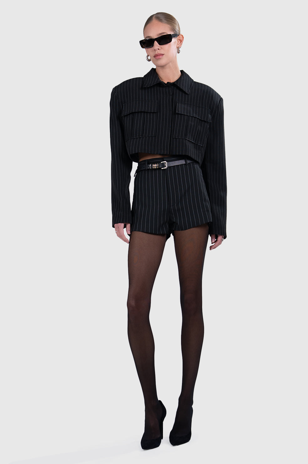 Clarice Crop Jacket - Stripe Blazer Parentezi