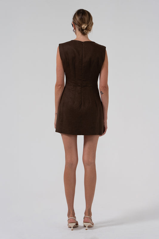 Matisse Linen Dress - Chocolate Dress parentezi