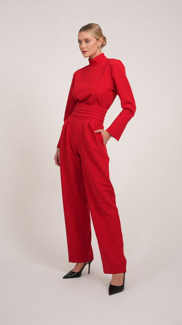 Tuxedo Pant- Red