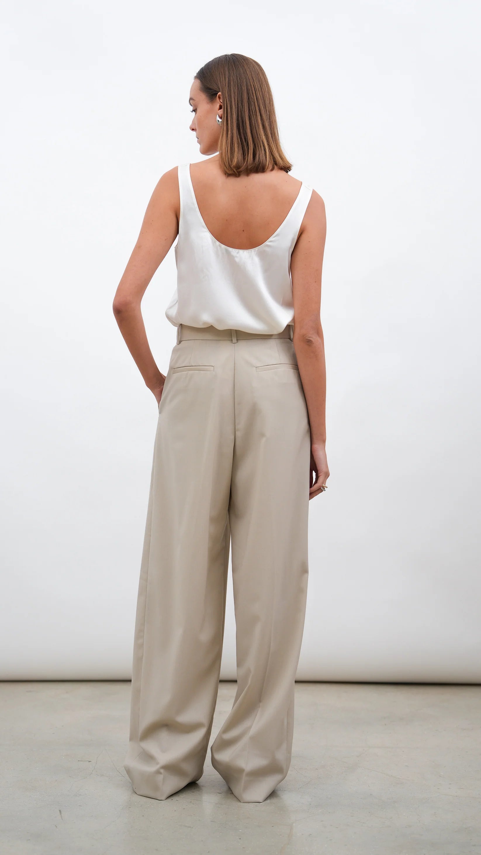 Isola Silk Cami - Off White Tops Parentezi