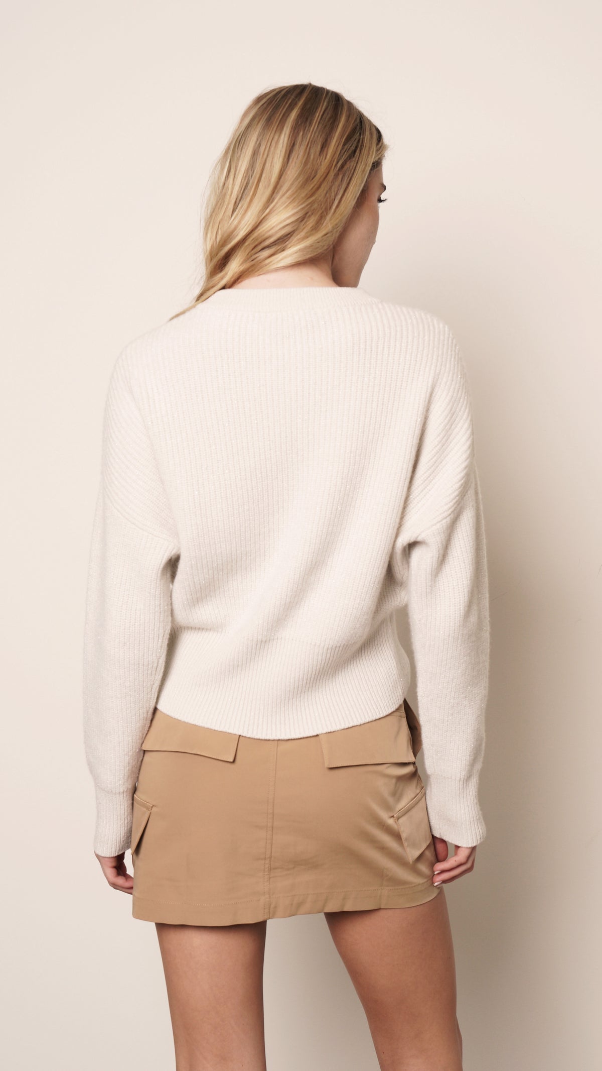 CASHMERE CREWNECK PULLOVER - PEARLED IVORY Sweaters Parentezi