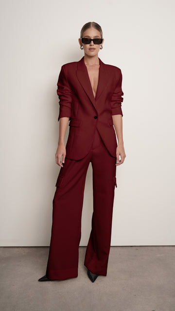 Aria Blazer - Burgundy