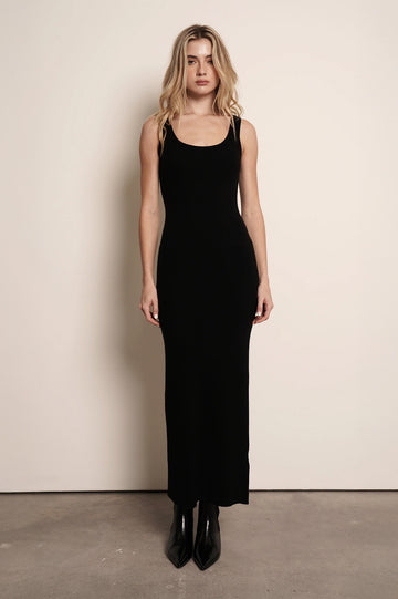 Cashmere Maxi Dress - Black Dress parentezi