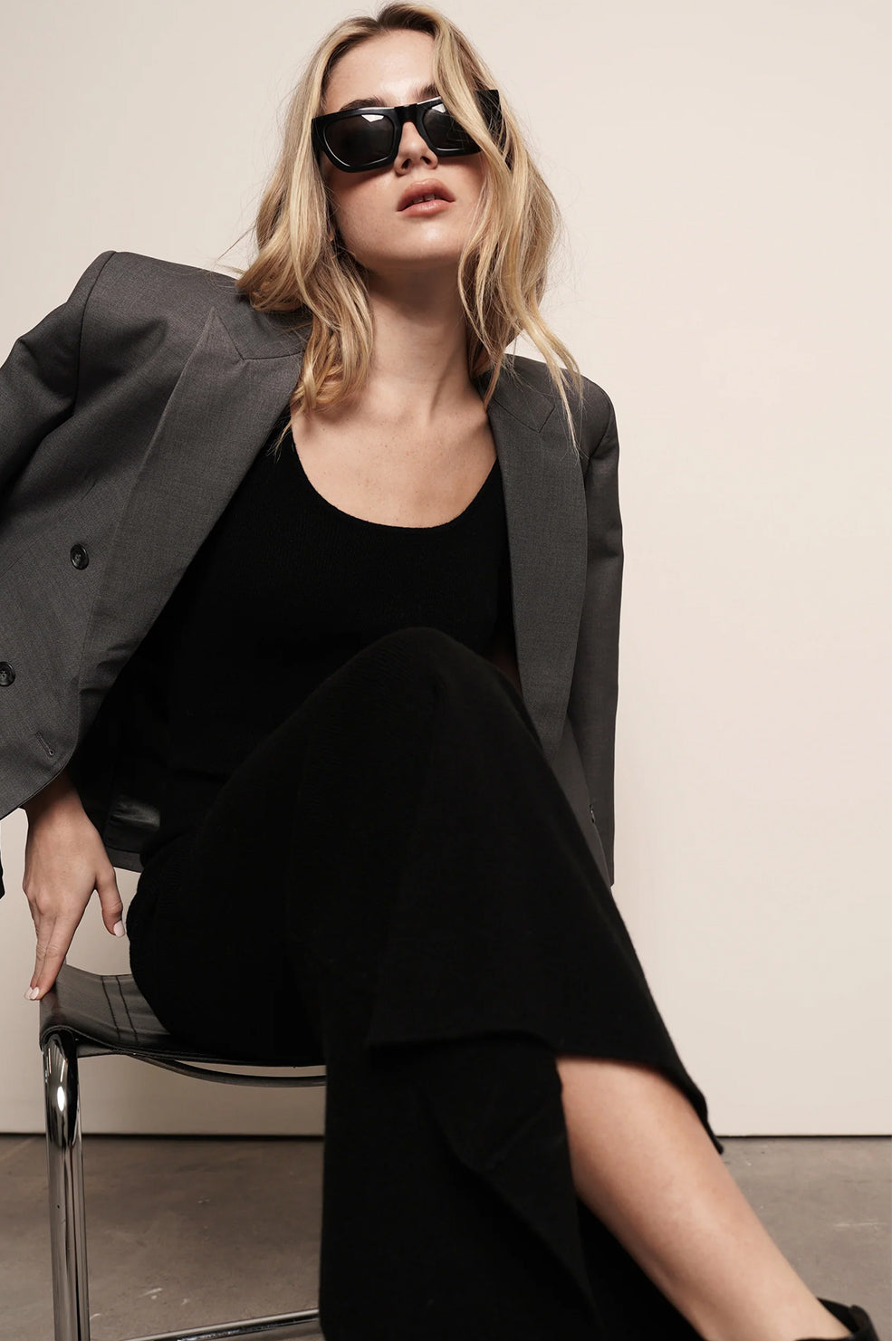 Cashmere Maxi Dress - Black Dress parentezi