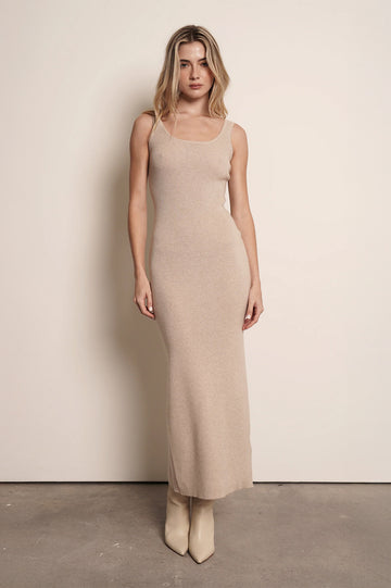 Cashmere Maxi Dress - Wheat Dress parentezi