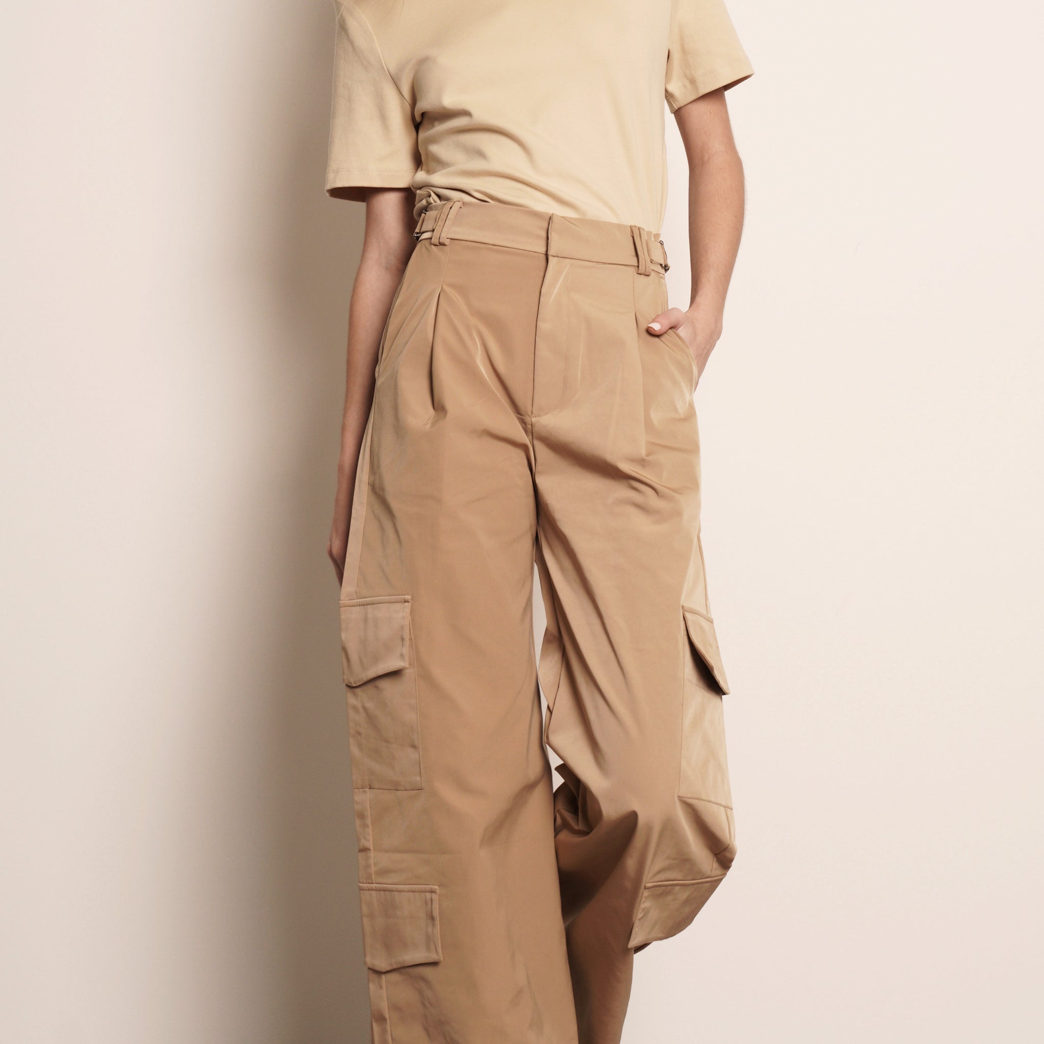 OLIVIA CARGO TROUSERS - SAND