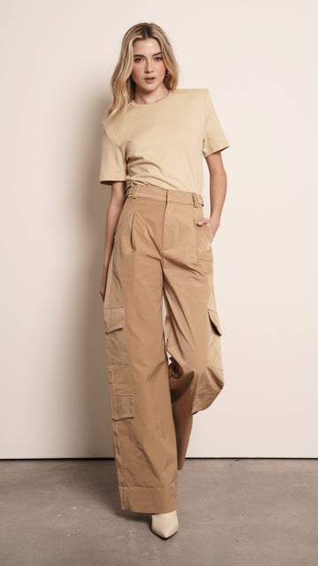 OLIVIA CARGO TROUSERS - SAND