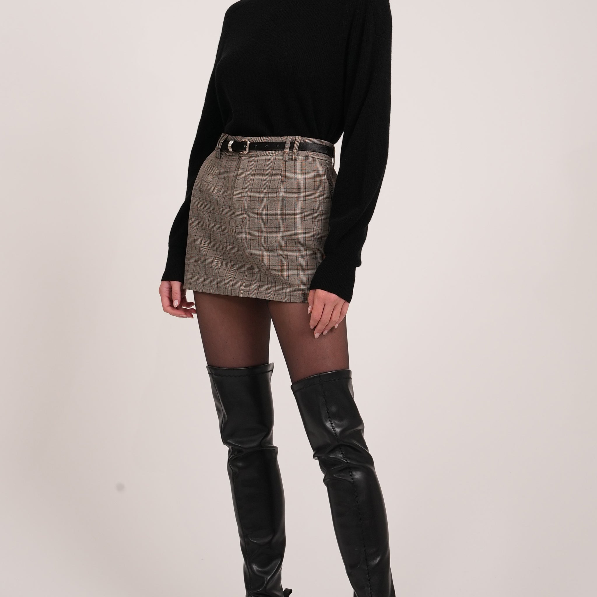 Gia Mini Skirt - Plaid Brown