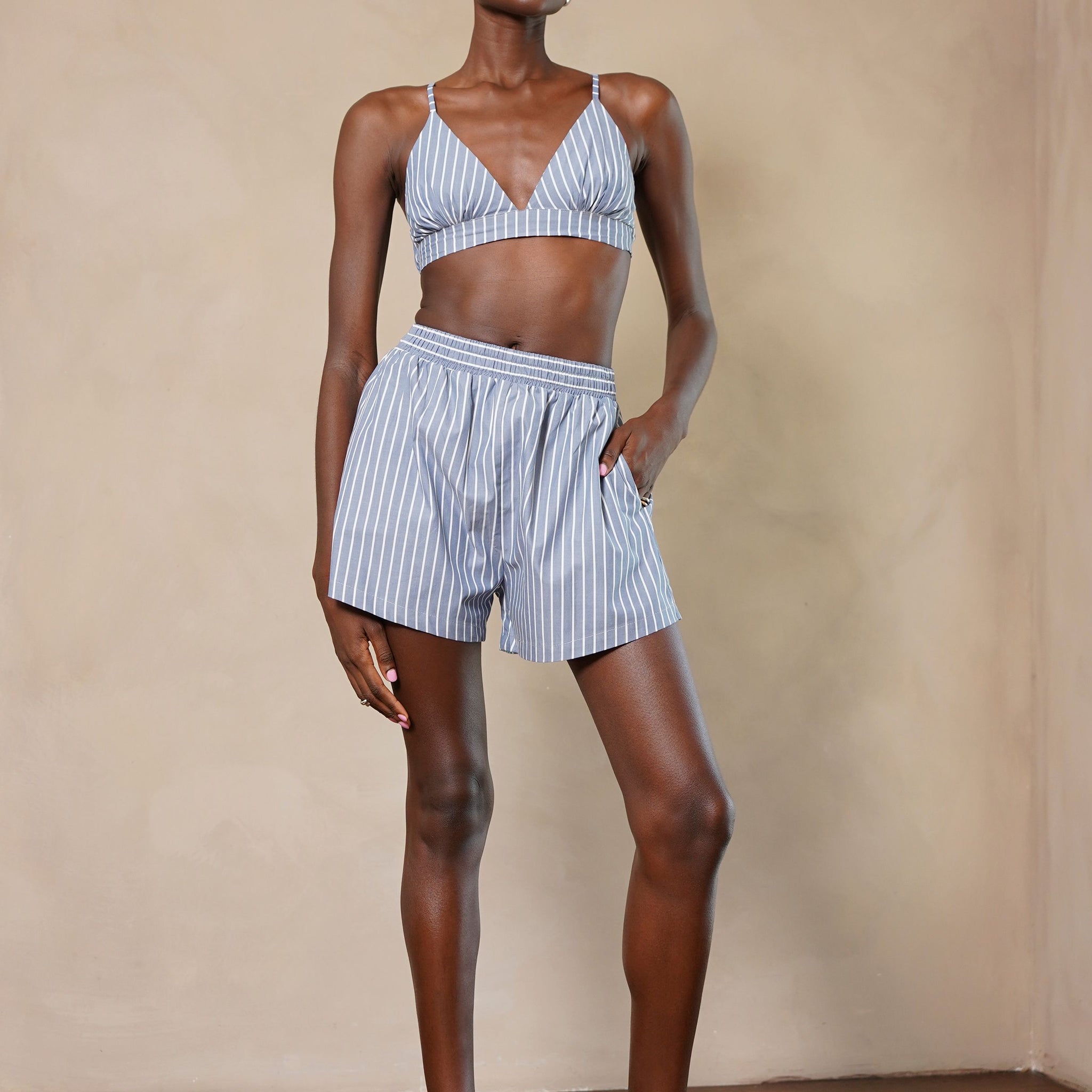 Bria Bralette- Blue/White Tops Parentezi